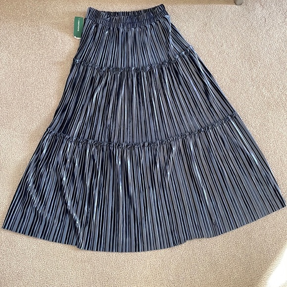 twik Dresses & Skirts - Simons velvet ruffle tiered pleat skirt